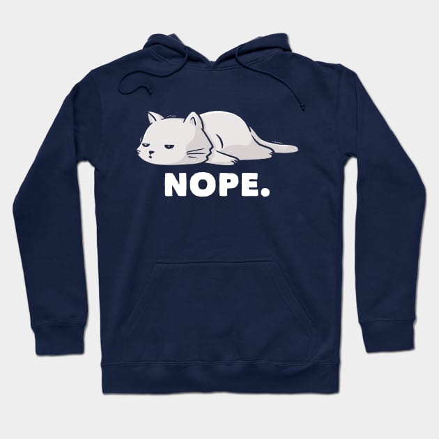 Nope Funny Cute Lazy Cat Gift Hoodie by eduely